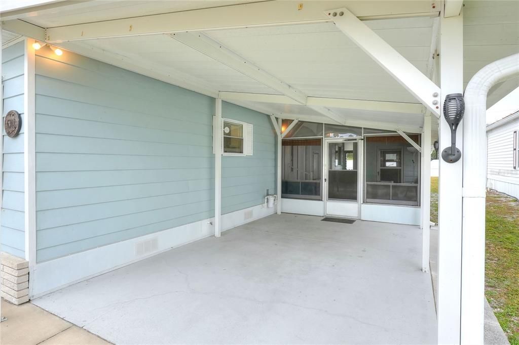 Carport and Florida room porch