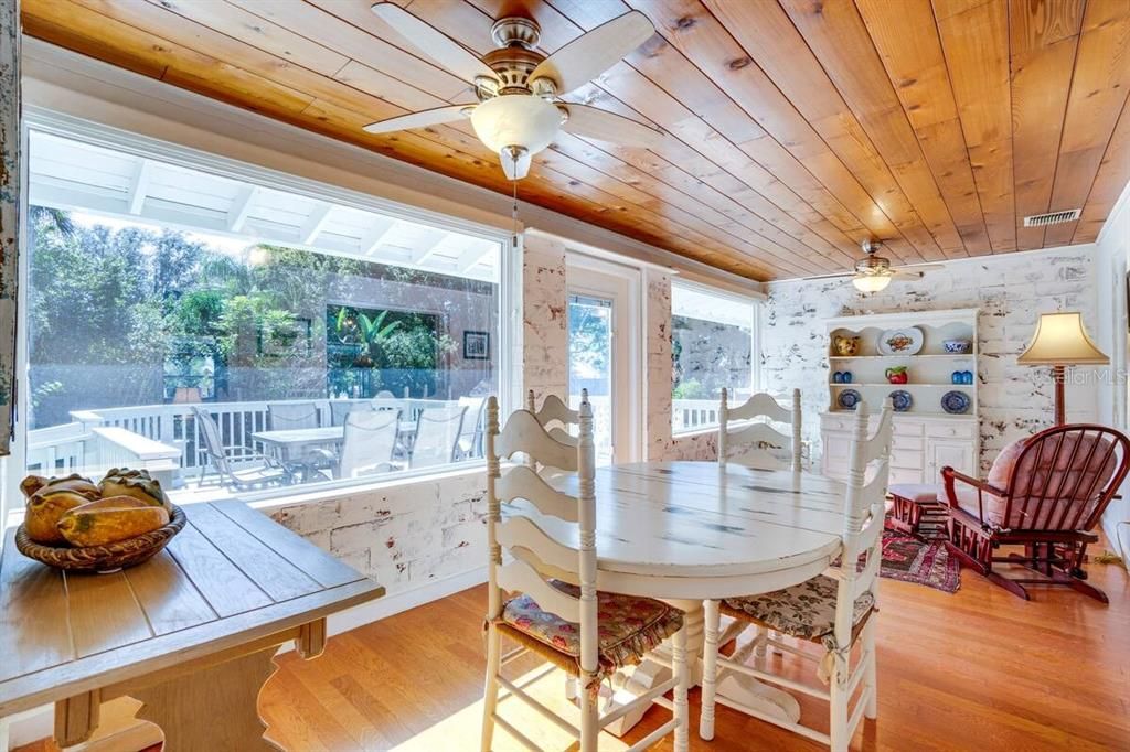 Sunroom leading to back deck.