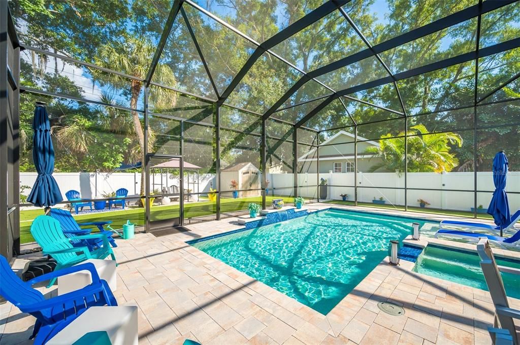 beautiful pool deck area