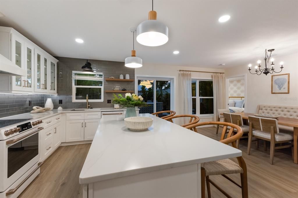 Lighting in the kitchen adds the perfect touch