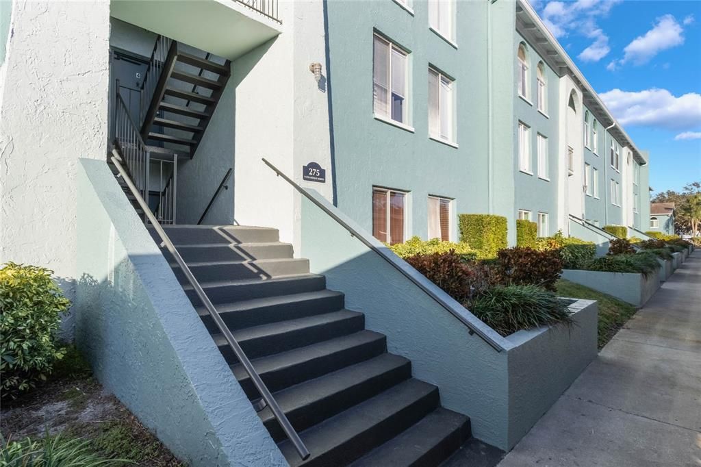 Front Steps (One flight up, then one flight down to the front door entrance.