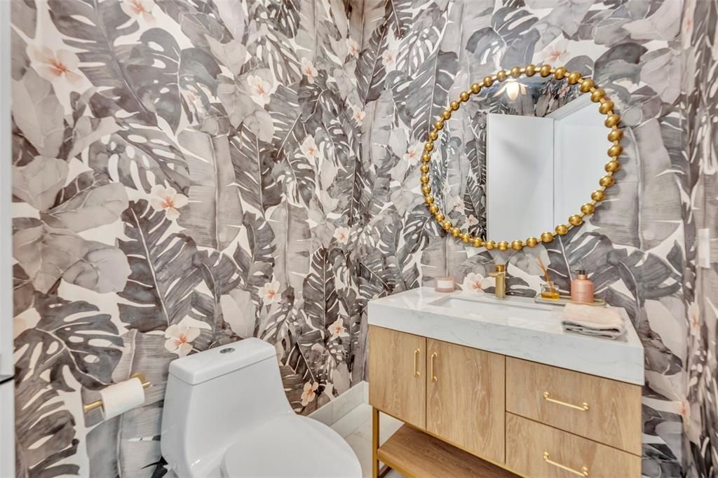 Renovated guest powder room