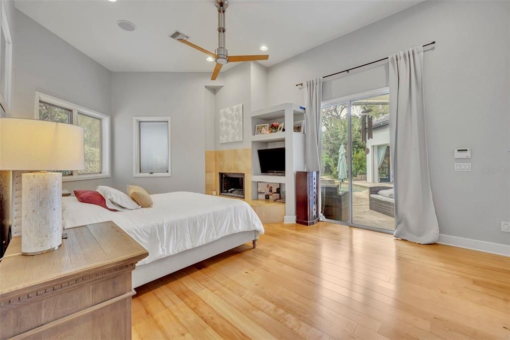 Primary bedroom with gas fireplace