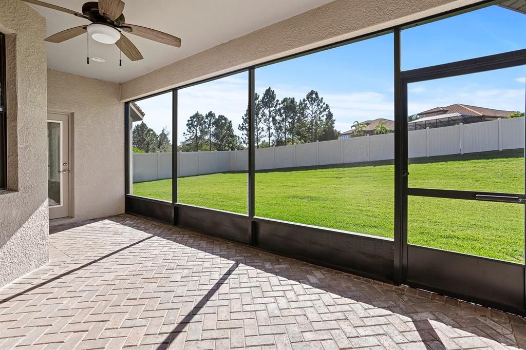 Oversized screened-in back patio