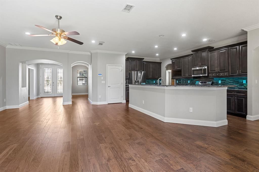 Great room and kitchen