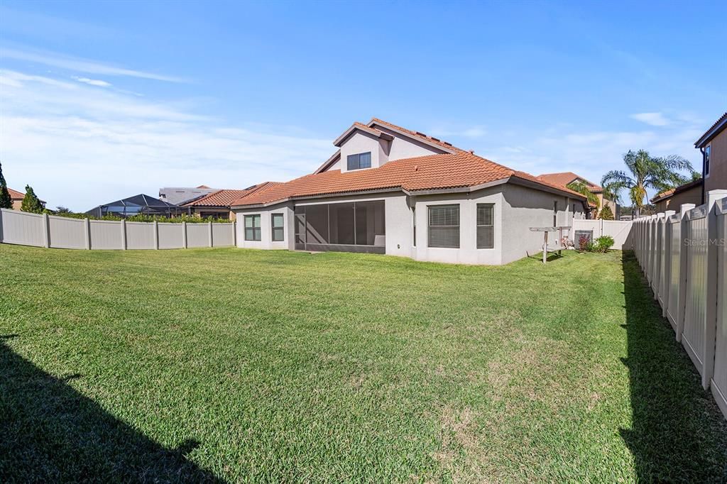 Fully fenced back yard