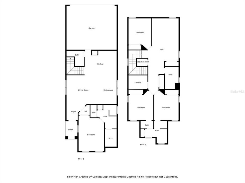 First and second floor - floor plan no measurements