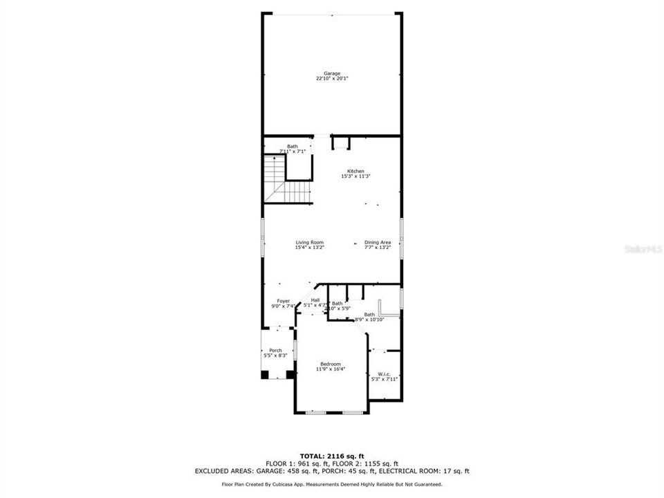 First floor floor plan with measurements