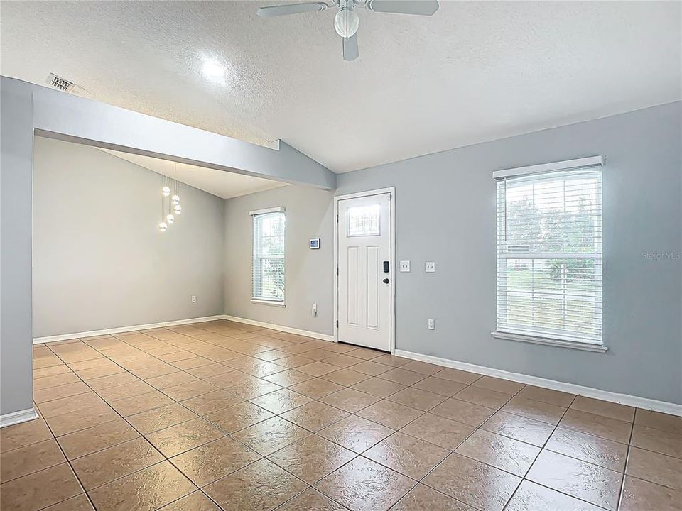 Front entrance- Living room and Dining room