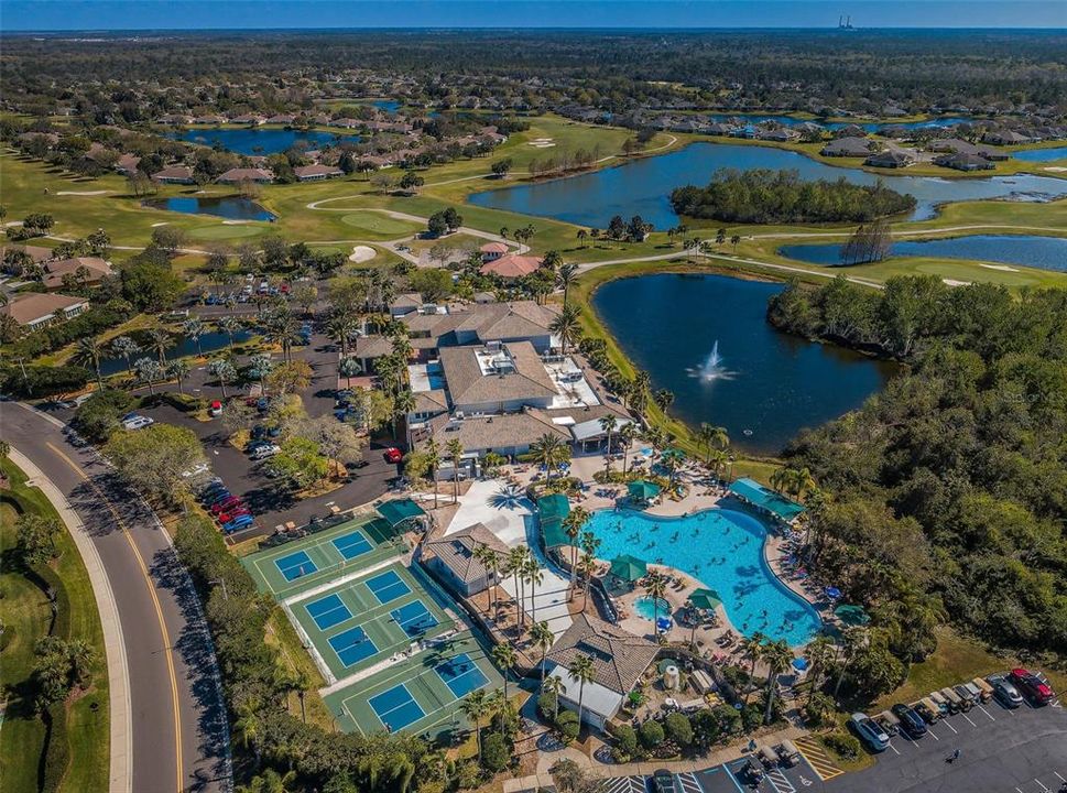 South Clubhouse with pool, pickleball. gym, restrautrant and recreational facility