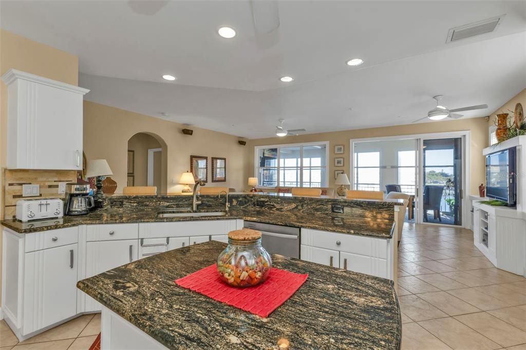 Gorgeous views of the marina from the kitchen.