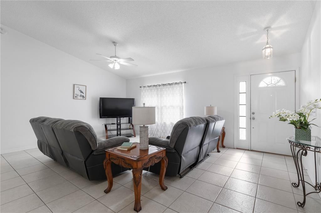 Living Room with Front Door View