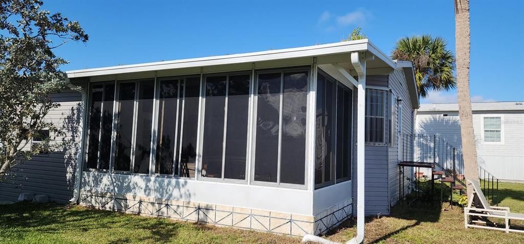 Exterior view of the enclosed lanai...