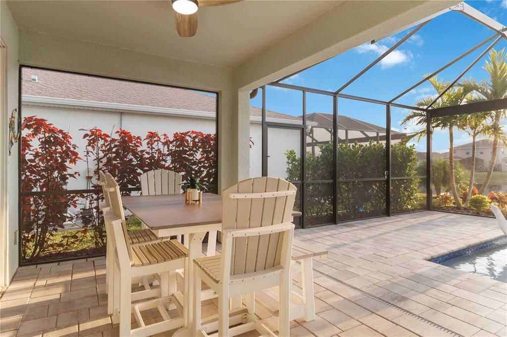 Only 1/3 of the covered lanai with three outdoor fans.