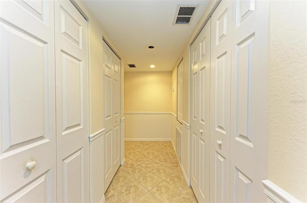 First floor hallway w/3 additional closets, and closeted air handler