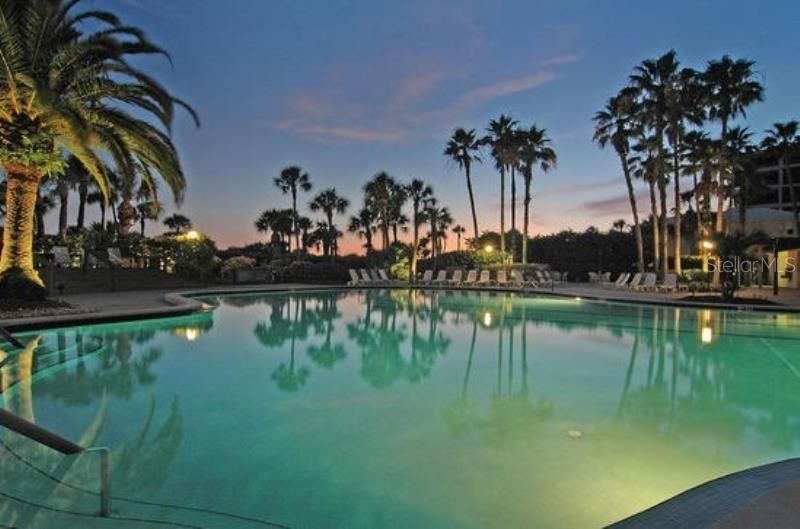 Sanctuary Pool at night