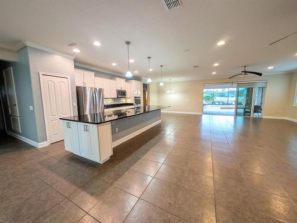 View walking through flyer into open floor plan