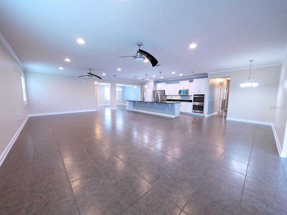 great room looking towards front door, from patio