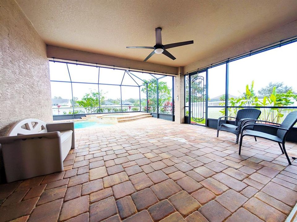 Covered Lanai. This is the area that is fitted for hurricane panels and is enclosed when used.