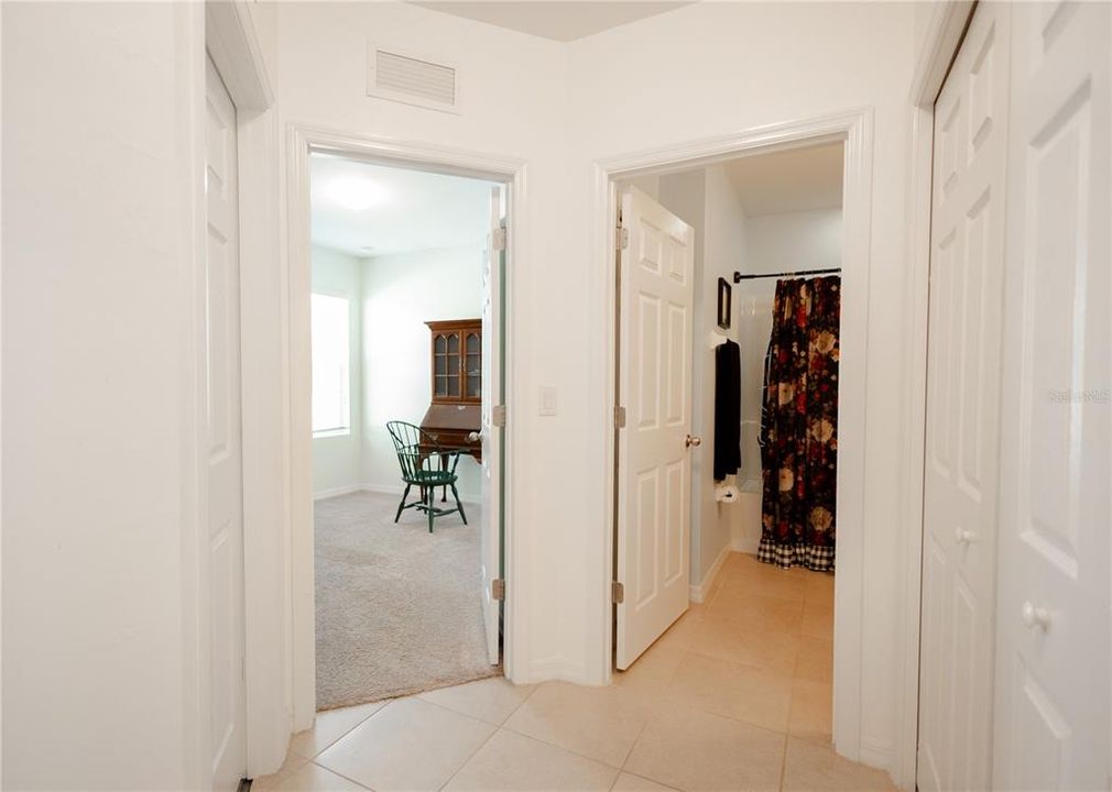 hallway by guest bath