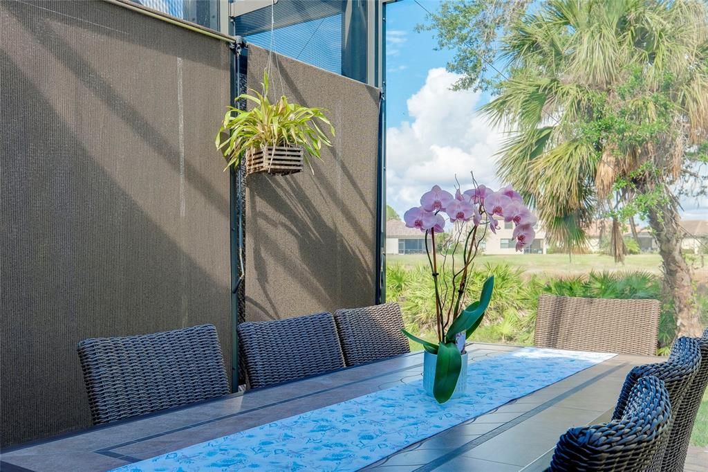 Kevlar shades for privacy on Lanai