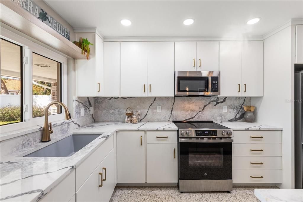 Solid maple and white oak wood cabinets