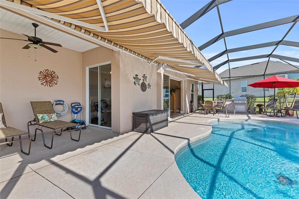 Motorized awnings on lanai