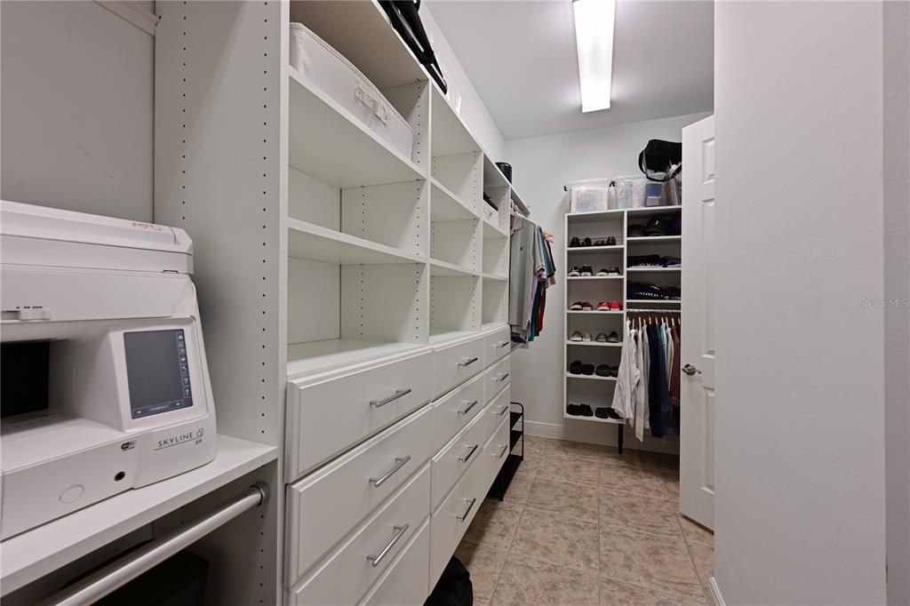 Custom closet in the Primary