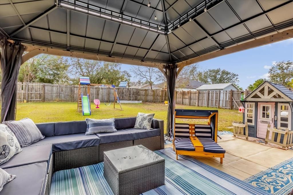 Back yard gazebo covered patio