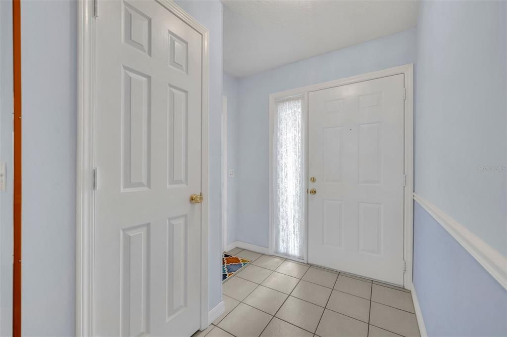 Front foyer with coat closet