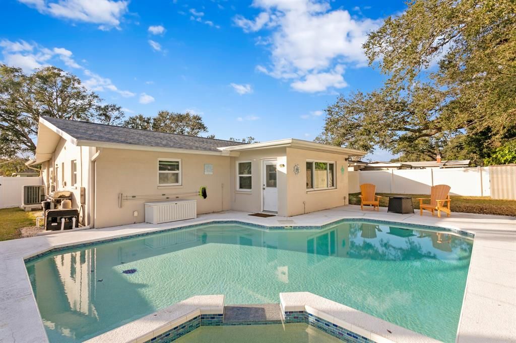 Views of the back of the home from the pool deck