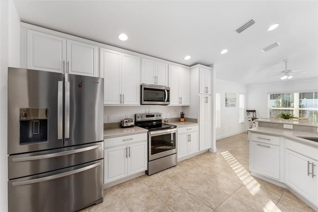 Kitchen with stainless steel appliances