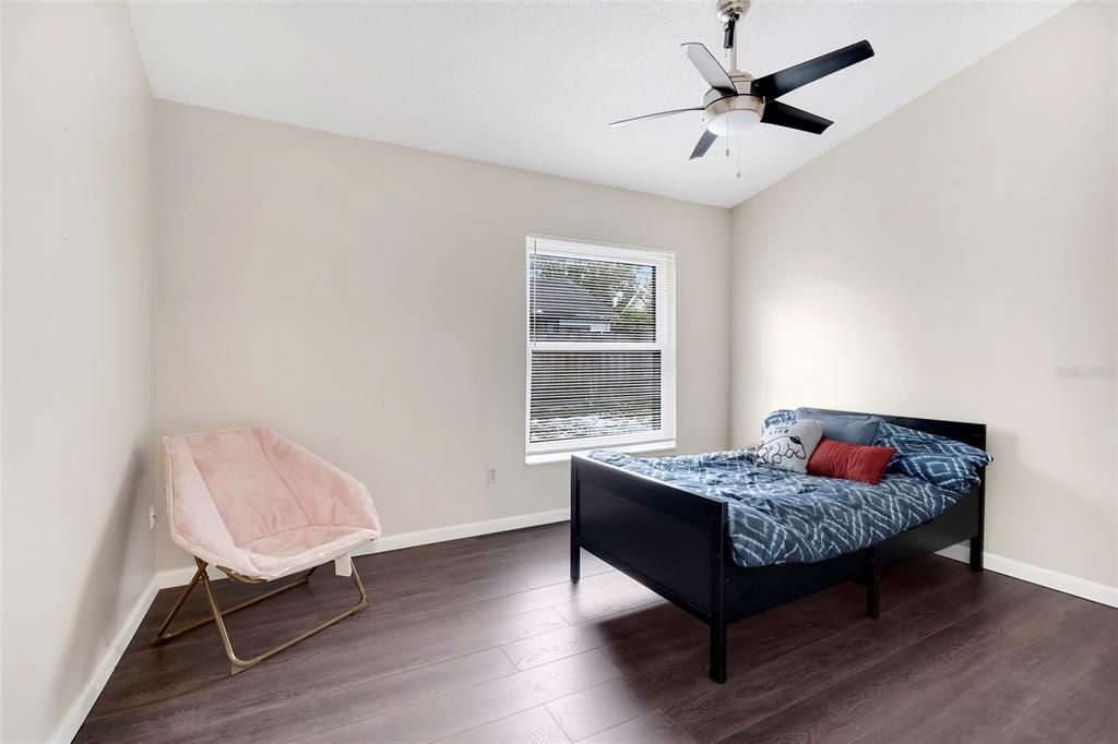 Bedroom 3 with view to the back yard