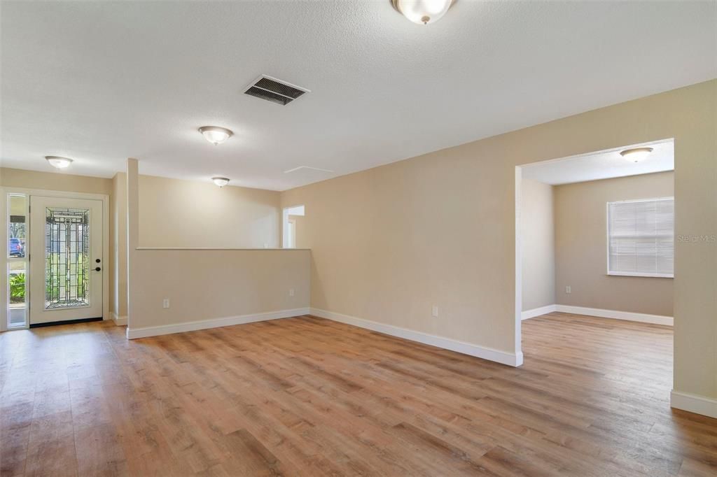 Family room with dining room