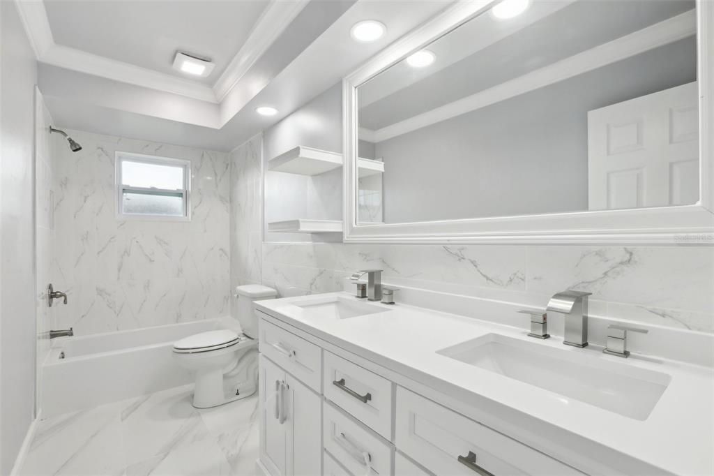 Bath 2 features double sink vanity.