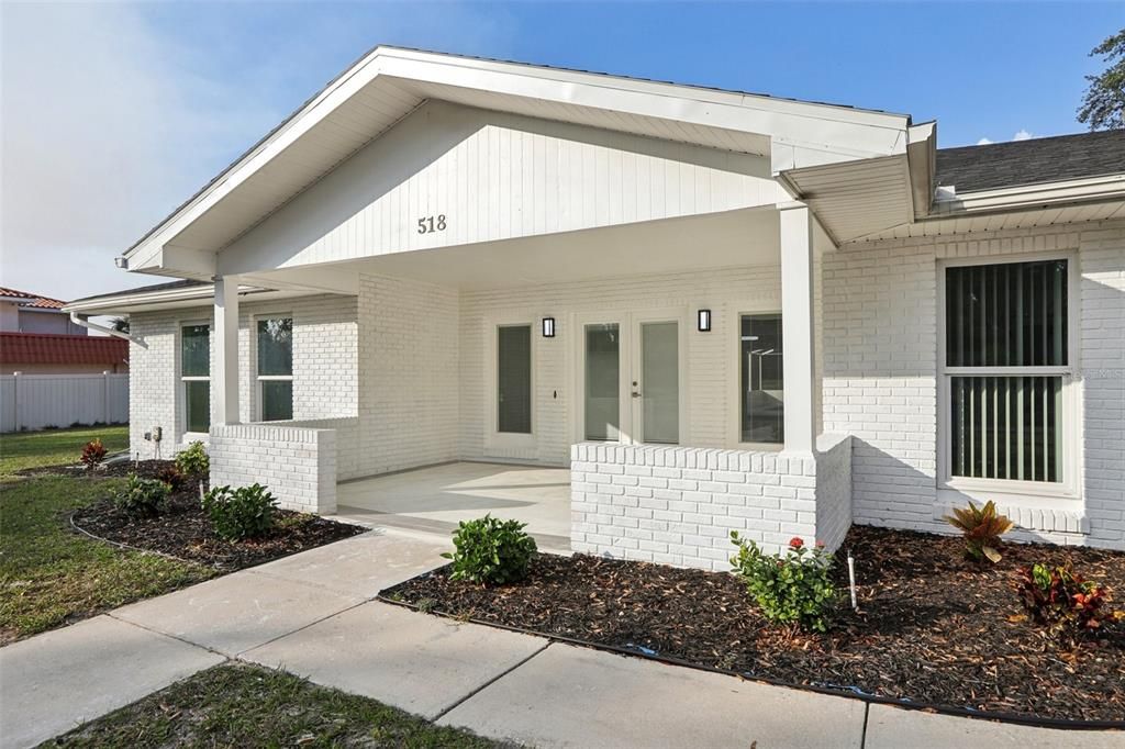 Side walk from Driveway to Front Entrance.