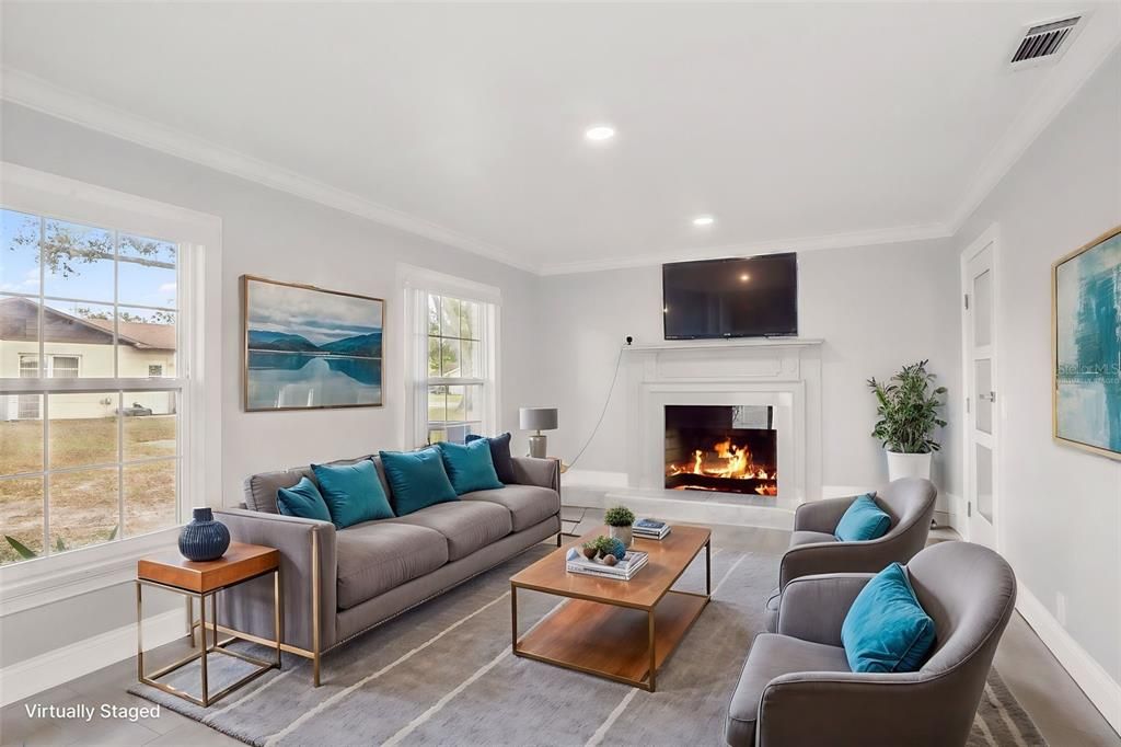 Virtually Staged Family Room