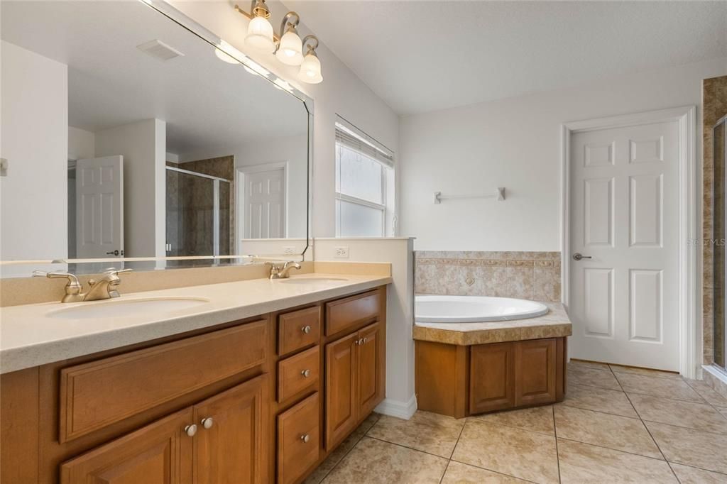 dual sink vanity area