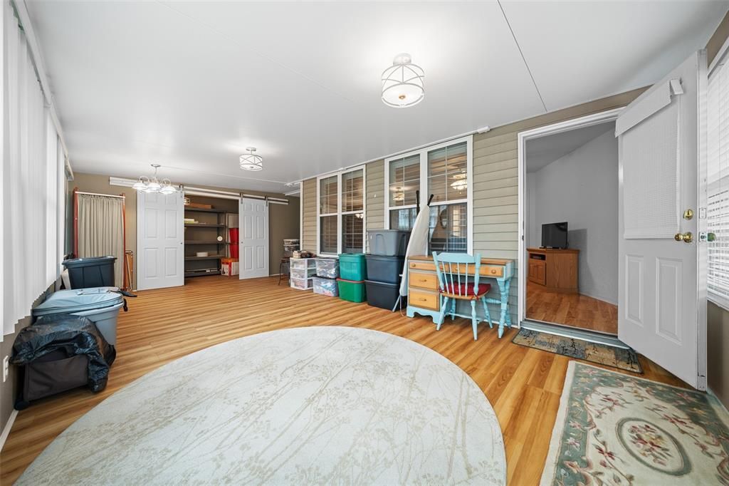 Sun room with plenty of storage space