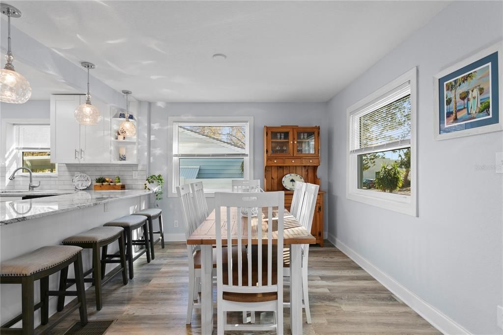 Dining room with breakfast bar