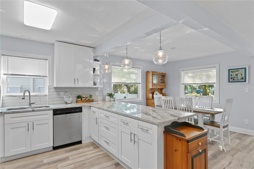 Granite counters and soft-close kitchen drawers