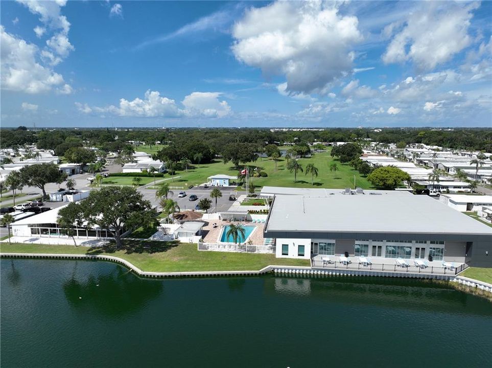 Drone shot of clubhouse