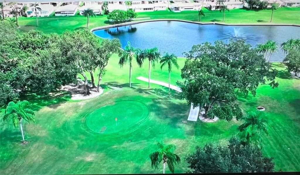 Drone shot of the golf course.