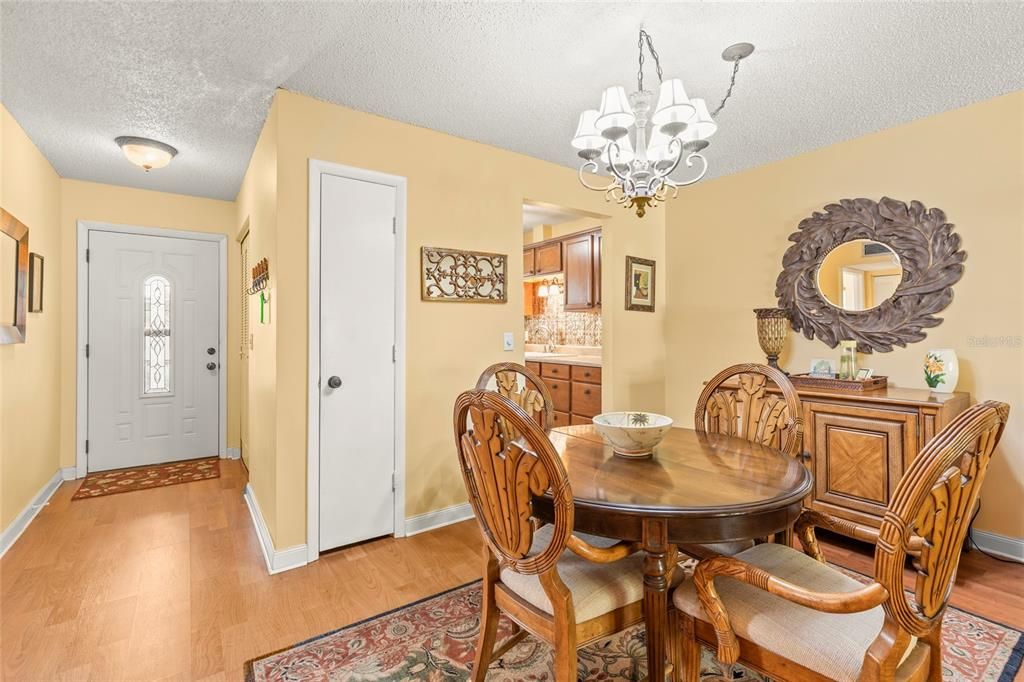 Entry way and dining area