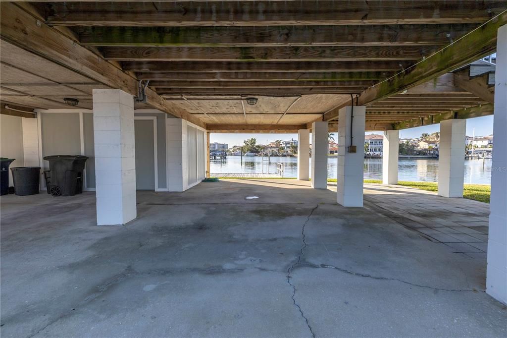 Parking under building