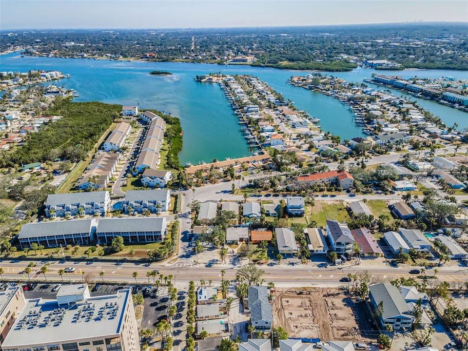 Aerial View of 820 Gulf Blvd with Intracoastal