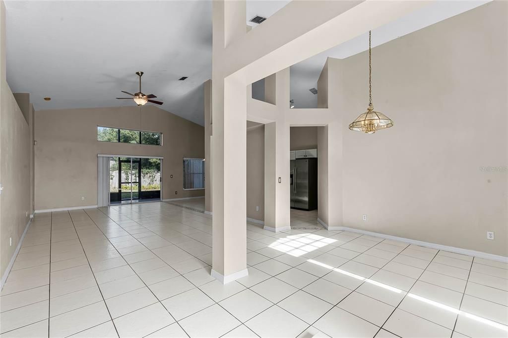 Dining Room to right and Living Room to left