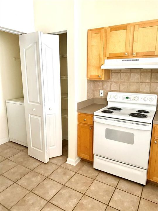 Washer & Dryer are Next to the Kitchen Closet Pantry