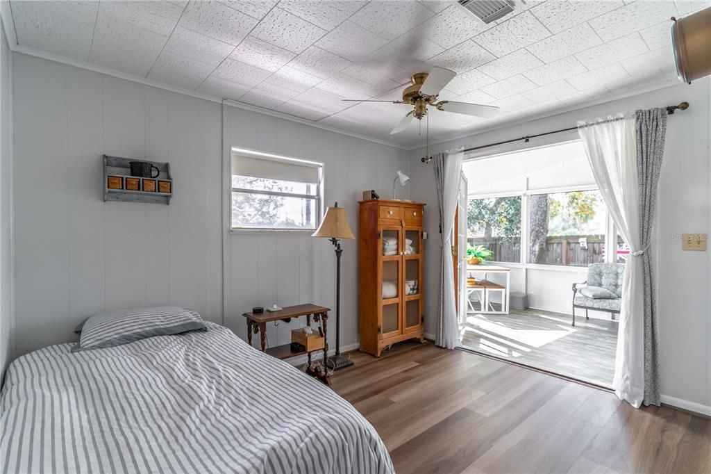 2nd bedroom with french doors to patio