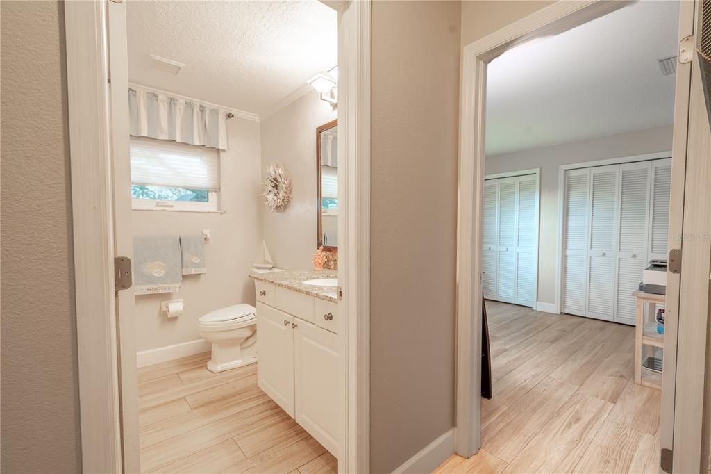 Bathroom 2, is located between bedrooms 2 and 3.